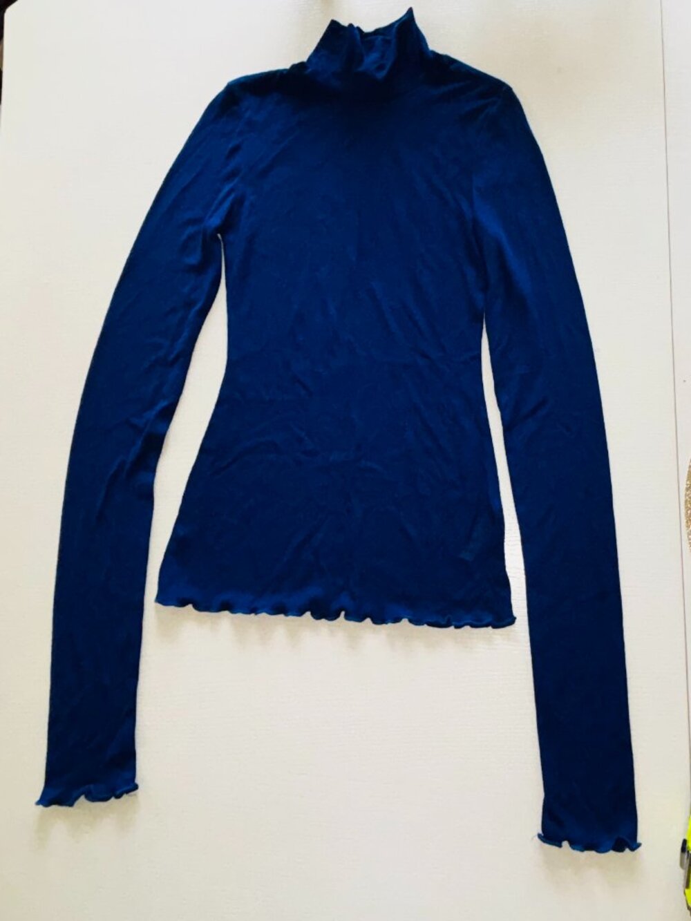 Free People Intimately Ribbed Mock Neck Long Sleeve Top Blue Size S